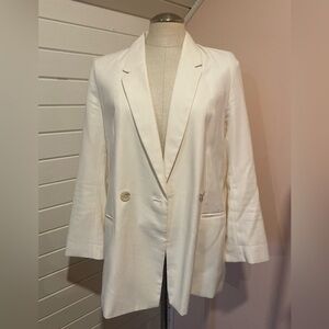 H&M White Blazer, Oversized Fit, Size XS